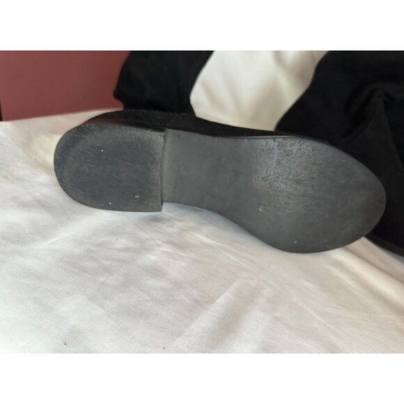 Steve Madden ODESSA Black Moc Suede Back Zip Over The Knee Boots Thigh High Size - Picture 5 of 6